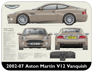 Aston Martin V12 Vanquish 2002-07 Place Mat, Medium